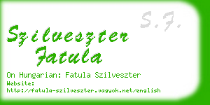 szilveszter fatula business card